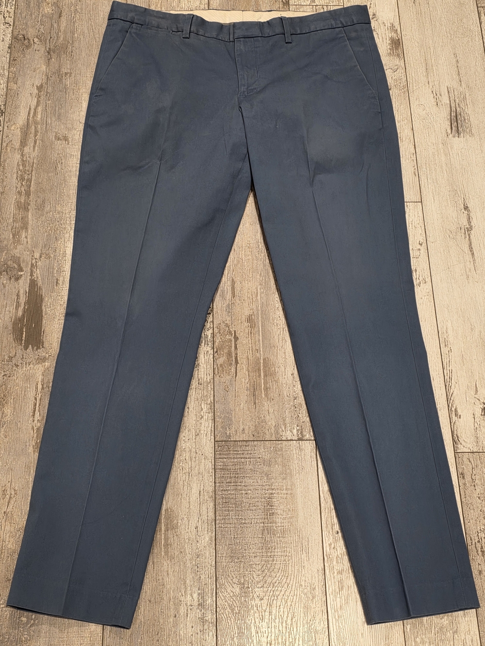 33x32 Men's Express Innovator Pants Mellow Blue Khaki Chino Cotton Flex Casual